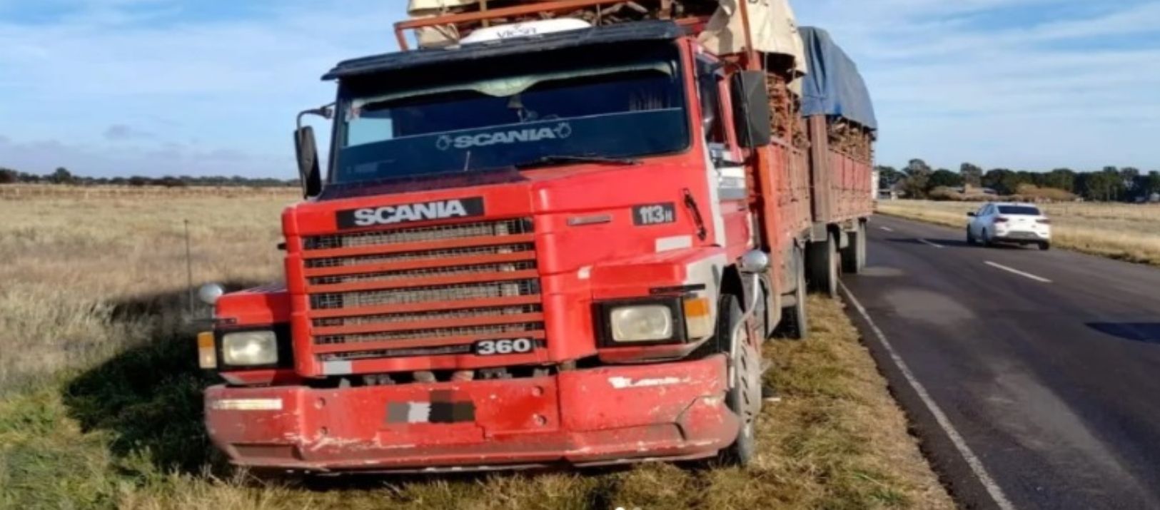 Imagen de la noticia: Ruta 22: Un camión que venía a Bahía se despistó y de milagro no hubo heridos